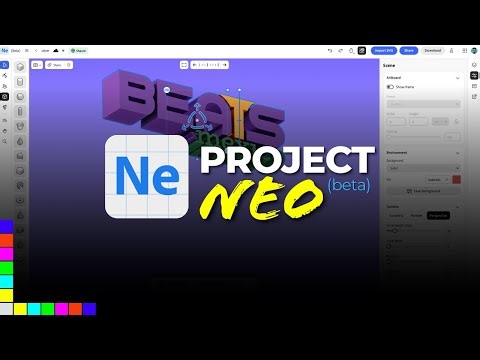 Tutorial on how Adobe's PROJECT NEO beta works to convert vectors into 3D