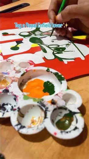 Day- 37/50 | Tag a Royal Enfield lover who needs this on their wall! 👇 #royalenfield #viral #art