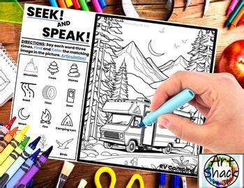 SEEK & SPEAK Articulation PRINT & GO! for Speech Therapy #1 - Coloring Pages