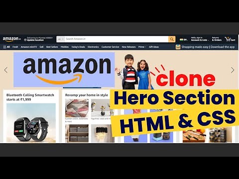 Amazon Hero Section Clone Using Html Css | Html Css Projects for Beginners in 2024 | Be Coder BD