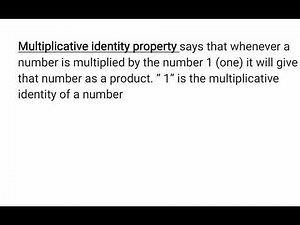 Multiplicative Identity - Identity property of Multiplication | Class 8 maths | Rational numbers