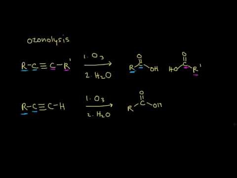 Halogenation and ozonolysis of alkynes | Alkenes and Alkynes | Organic chemistry | Khan Academy