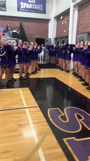 Spring Spartan cheer and their Lady Spartans! #schs #cheer #spartans
