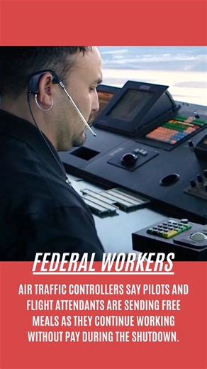 Air Traffic Controllers say pilots and flight attendants are sending free meals as they continue working without pay during the shutdown. Via Business Insider | Signal USA