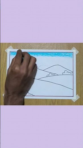 Beautiful Sunset Landscape Drawing | Easy Scenery Drawing for Beginners | Step by Step Tutorial