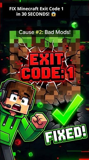 FIX Minecraft Exit Code 1 in 30 SECONDS! 😱 #Minecraft #ExitCode1 #MinecraftFix #MinecraftMods