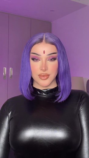 Replying to @♡☆bunnies ☆♡ I did a little “cosplay” of one of my favourite characters ever Raven from Teen Titans 💜 #transandproud #transgender #wigtransformation #hairtransformation #ravencosplay #raventeentitans #tiktokusa #purplehair