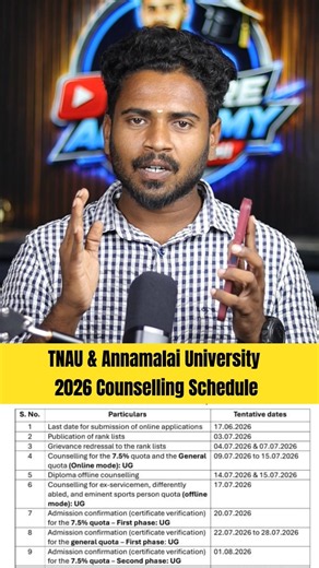 🔥🚨TNAU & Annamalai University 2026 Schedule Released 🚨😱
