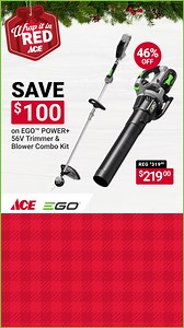 1.2K views · 13 reactions | Give someone a helping hand with yard work and SAVE $100 on the EGO™ 56V Trimmer/Blower Combo Kit at Ace. | Ace Hardware | Facebook