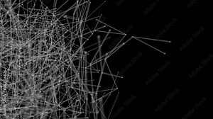Complex network loop. Network of connections and nodes. Shallow focus. Loops.
