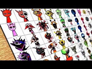 Drawing Incredibox Sprunki Mix : Phase 1 to Phase 12 | SPRUNKI Mix | Easy tutorial