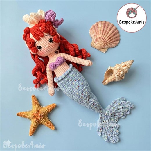 Custom Ariel Princess Crochet Doll, Little Mermaid Amigurumi, Princess Ariel Crochet Gift, Disney Princess Crochet Doll, Baby Girl Gift - Etsy