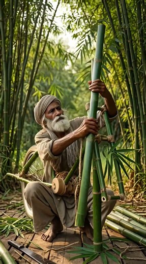 He Turned Bamboo Into a Motorcycle #skills #craftsmanship