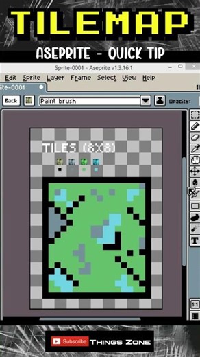 Pixel Art Tutorial: How to Draw a TILEMAP in ASEPRITE #pixelart #aseprite #gamedev #animation #game