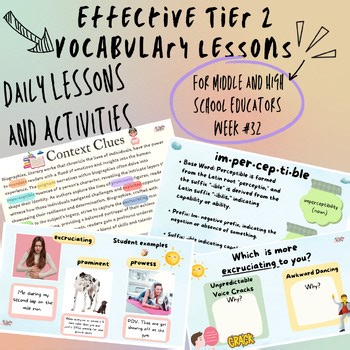 Vocabulary | Context Clues, Morphology, Roots - Week #32