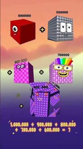 Numberblocks big numbers addition short #numberblocks #mathforkids #ytshorts #learntocount