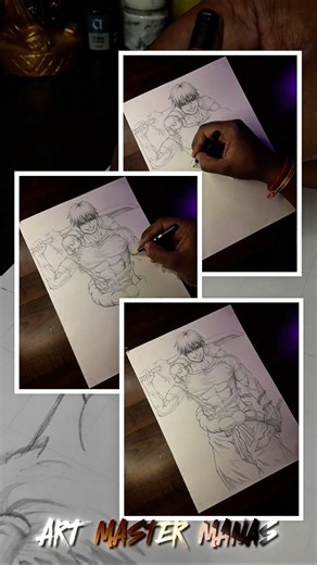 Toji Fushiguro 🔥✍️Jujutsu Kaisen Anime Drawing #shorts #tojifushiguro #anime #art