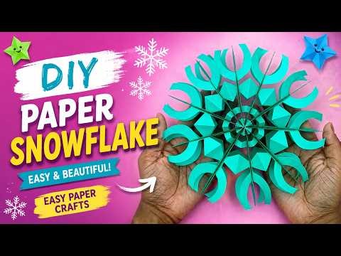 How to Make Snowflakes Out of Paper ❄️ 3D Snowflakes Cutting Tutorial | Easy Paper Crafts