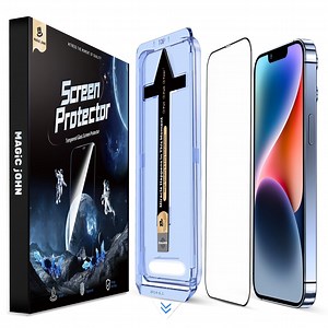 MAGIC JOHN 2 Pack Screen Protector for iPhone 13/13Pro/14/16E HD Clear Corning Tempered Glass Screen Saver Easy Installation