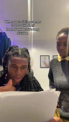Siblings Helping with Long Division Homework Tips