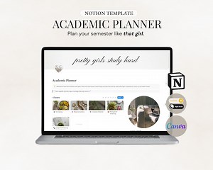 Notion Template | Academic Planner | Aesthetic Digital Template | University College School Planner - Etsy