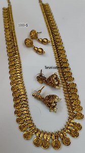Antique Lakshmi kasu haram with two pairs of earrings!!! To order plz WhatsApp 9963342790... #trending #jewellerydesign #bridaljewellery #reelsinstagram #reels #traditional #necklaces #fashionmodel | Taruni Collections | Facebook