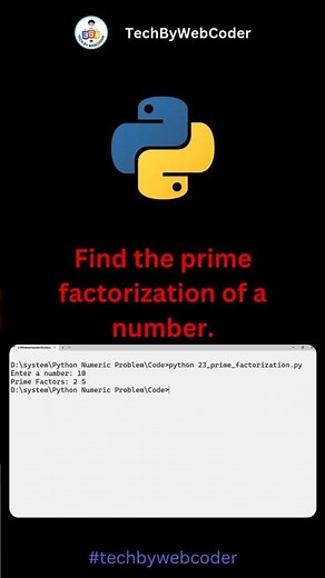 Day 23: Prime Factorization Number in Python
