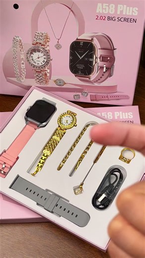 50% Off A58 Plus Smartwatch Bundle with Jewelry