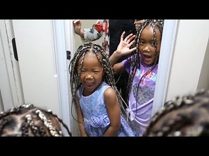 Blasian Girls got their first braids ever!!! | Mixed kids Box Braids Hair Vlog ep.186