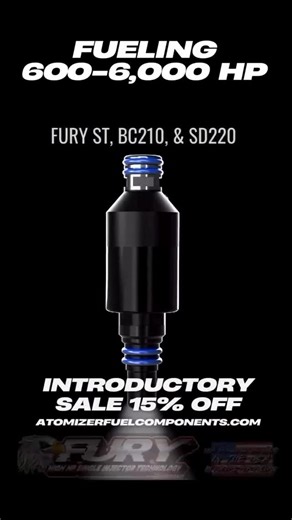 Atomizer Injectors on Instagram: "🔥Atomizer’s all-new Fury is already setting records worldwide! Three new cutting edge models are ready to fuel your street or race program: FURY ST, SD220, and BC210—100% patented, fully rebuildable, and American made. Custom sizes from 40 PPH to 1525 PPH with high and low impedance options to support 600-6,000HP! Use code FURY15 for 15% OFF at checkout. Hurry! Time is running out to save! atomizerfuelcomponents.com #atomizerinjectors #billetatomizer #atomizerf
