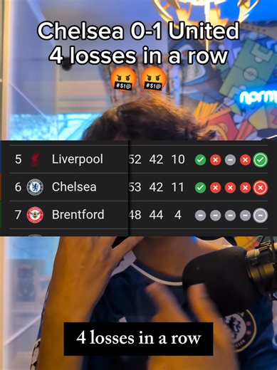 Chelsea lose their 4th Prem game in a row to Man United 1-0, absolutely fuming 🤬 #chelsea #manunited #premierleague #song #viral