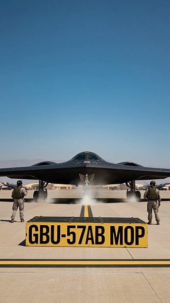 B-2 Spirit Approaches to Load the GBU-57AB Bomb That Can Shatter Mountains! 💣🛩️