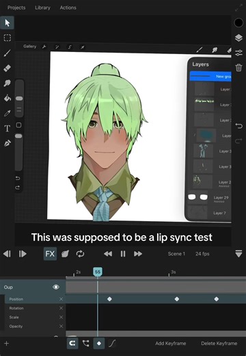 No-Edit Lip Sync Test: Toonsquid & Procreate Animation