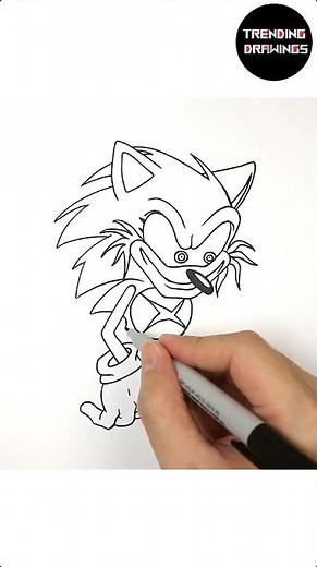 How To Draw FNF MOD Sonic EXE V2.0 - Lord X - Step by Step #drawing #fnf #fnfmod #howtodraw