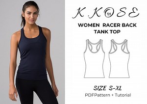 Women's Racerback Tank Top Sewing Pattern: Beginner-friendly (PDF) - Etsy
