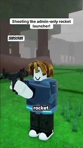 Shooting the admin-only rocket launcher! 🚀 #roblox #shorts #barryprisonrun #obby