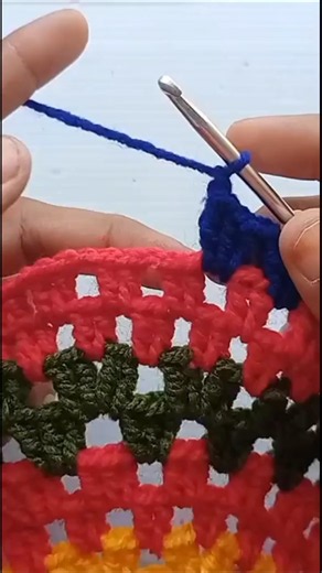 Easy Multi-Color Crochet Stitch Pattern 🌈 #shorts