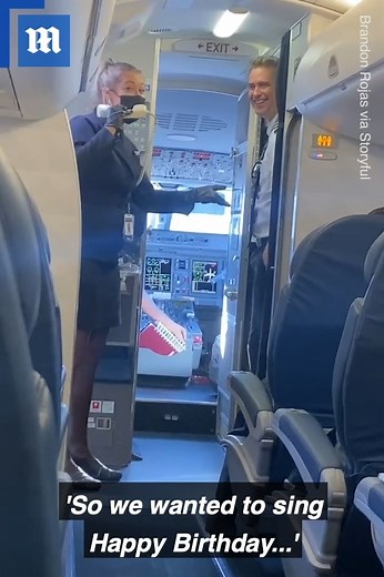 This pilot will never forget his last flight 😂 via storyful | Daily Mail Video