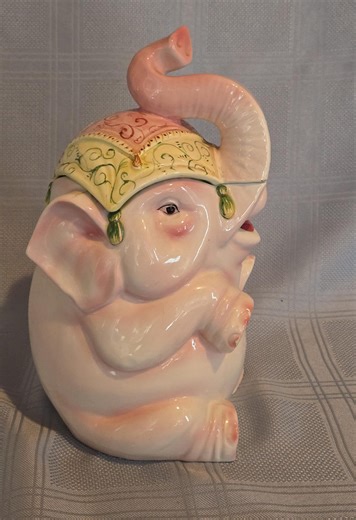 Vintage Pink Elephant Cookie Jar, Made in Italy 11.5" H, Surface Crazing, No Cracks, Novelty Kitchen Storage - Etsy Australia