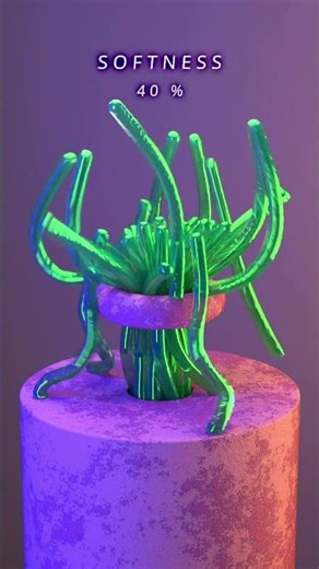 0% vs 100% 25 tubes VS torus Soft Body Simulation in houdini