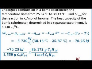 CHEMISTRY 101 - Constant volume calorimetry