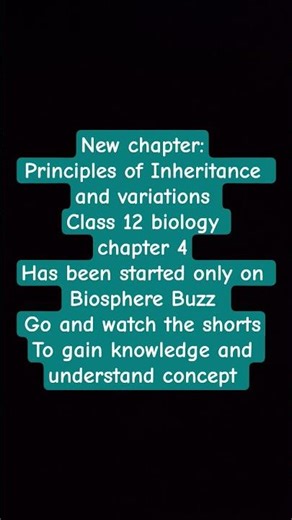 Chapter 4 Class 12 BIOLOGY - Principles of inheritance and variations #trending #shorts