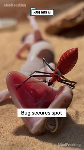An African Fat Tail Gecko and a red Assassin Bug collide in a sand enclosure where speed meets precision. A tiny reaction changes everything in seconds. #natureclips #arthropodlife #reptileworld #wildmoments #viralshorts ⚙️ AI-generated nature dramatization — no real creatures involved. | MindFreaking