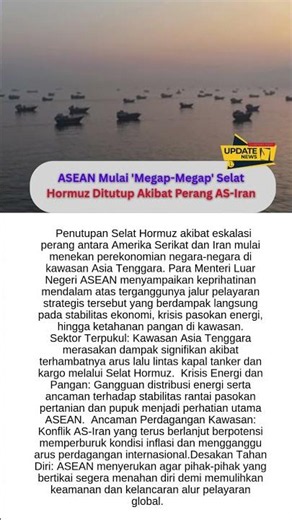 ASEAN Mulai 'Megap Megap' Selat Hormuz Ditutup Akibat Perang AS Iran#ASEAN #SelatHormuz