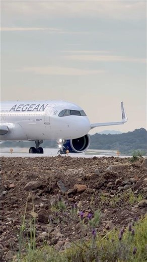 Aegean Airlines Airbus A320neo departs from Mytilene Airport to Athens Airport. #mjt #mjtspotter