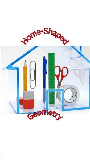 Handmade home shaped geometry structure | Stationary tools arrangement | Pencil and other items
