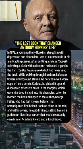 The Lost Book That Changed Anthony Hopkins’ Life #shorts #truestory #hollywood