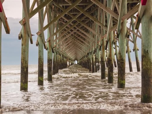 Folly Beach Pier South Carolina Coastal Photography Print – Ocean Waves Wall Art – Beach House Decor Canvas, Framed, or Poster - Etsy