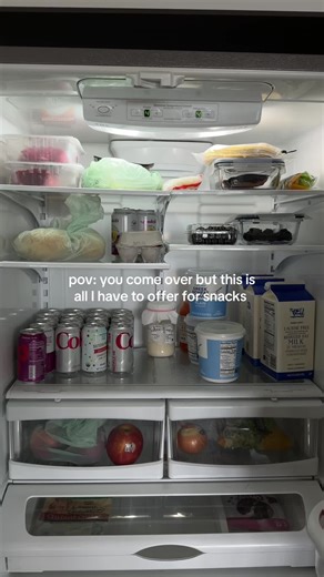 known for always having a fridge that looks like this | Snacks