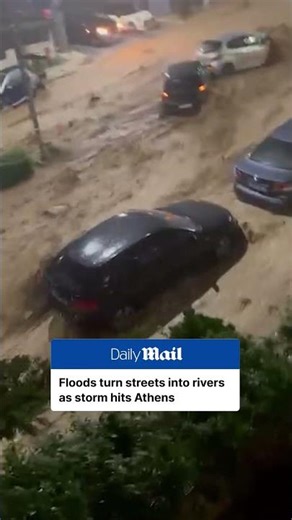 Torrential rains sweeps through Athens
